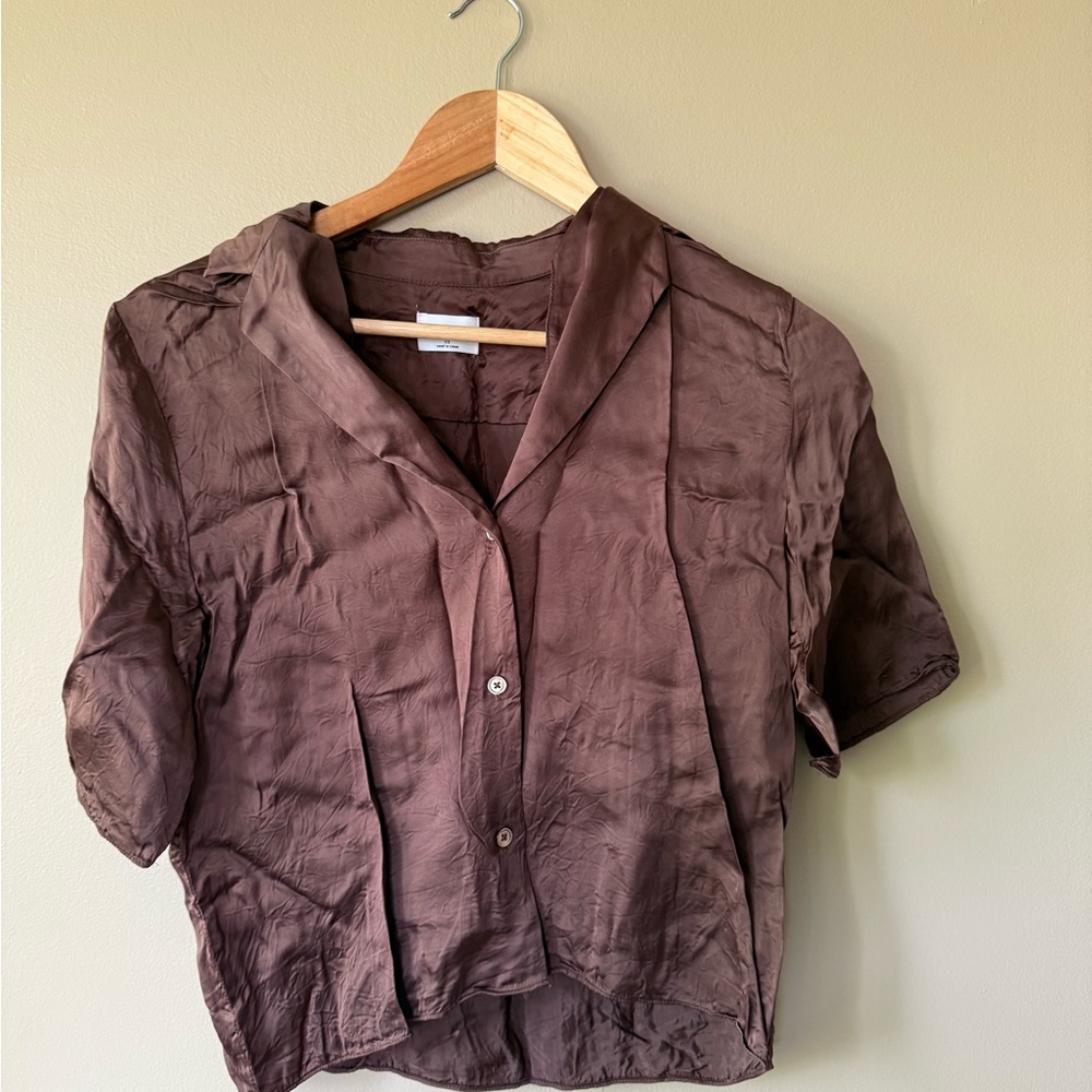 Wilfred Chocolate Brown Button Down Shirt